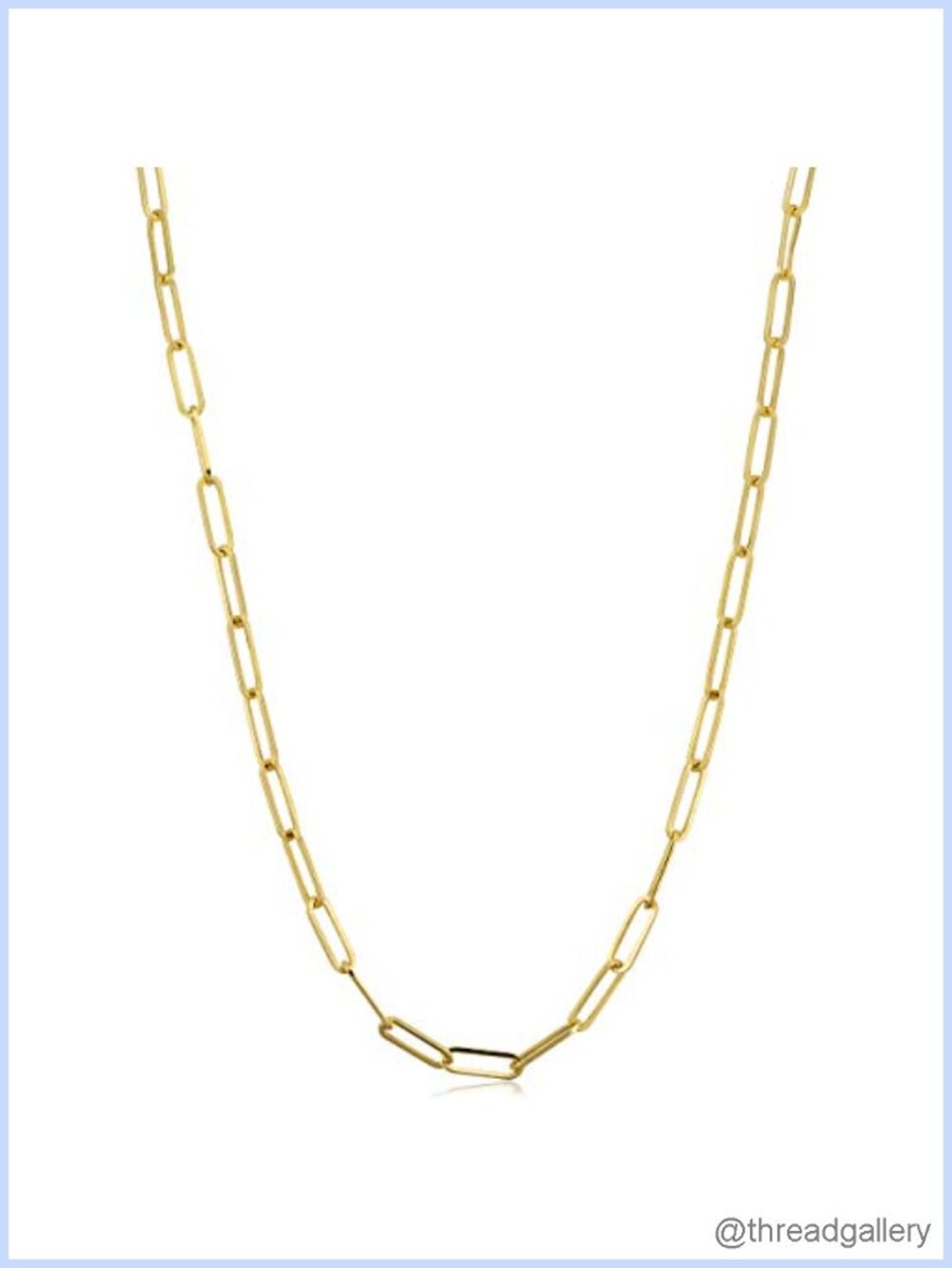 14k Gold Polished Paperclip Chain Necklace Lobster Clasp 18"